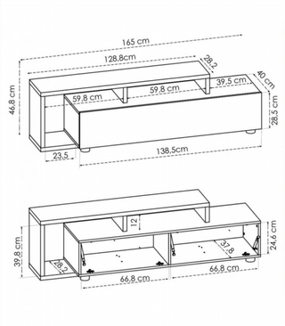 Mueble Bajo TV Kram 165 Cm. Grafito/Nordic