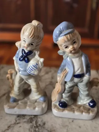 Figuras cerámica niños marinero vintage