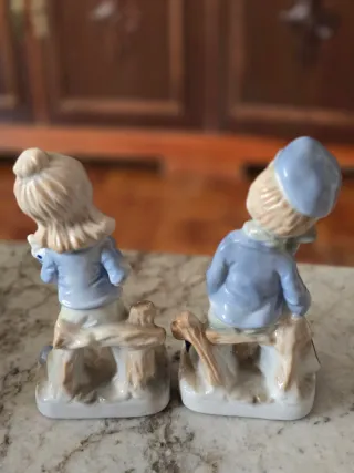 Figuras cerámica niños marinero vintage
