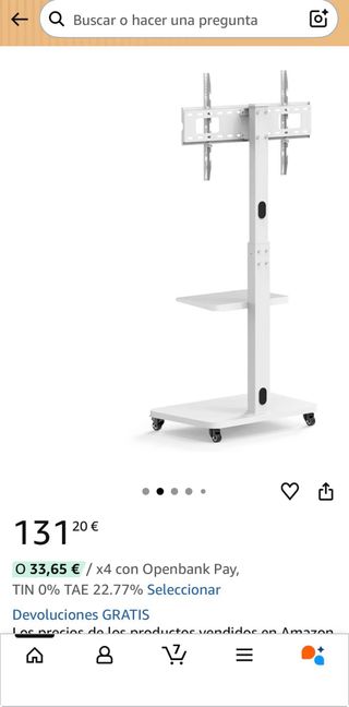 Soporte TV con ruedas y estantes