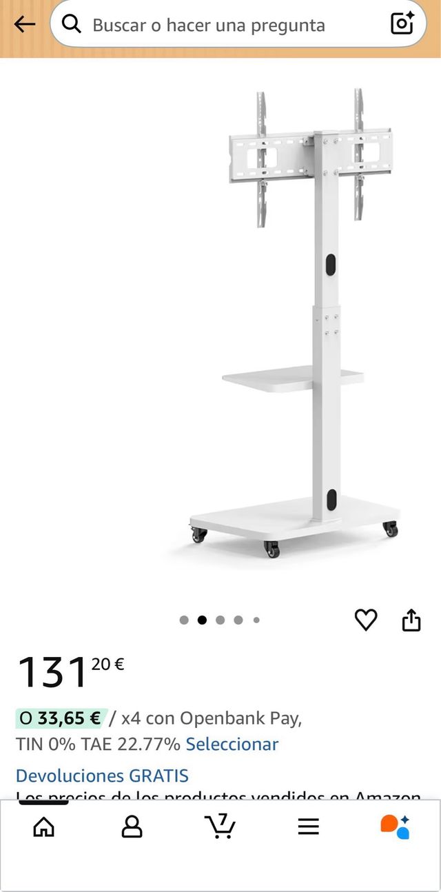 Soporte TV con ruedas y estantes