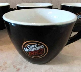 6 Tazze Vergnano da Cappuccino Nere Senza Piattino