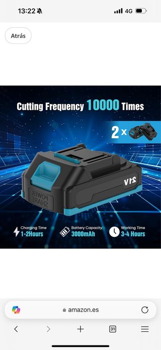 Tijeras Podar Eléctricas 40mm + 2 Baterías