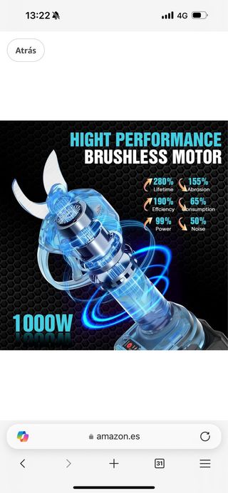 Tijeras Podar Eléctricas 40mm + 2 Baterías