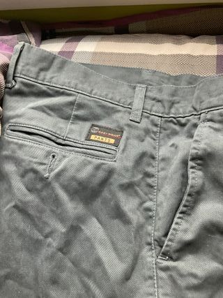 Pantalones Chinos Talla 40 Beige/Azul