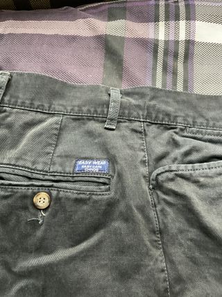 Pantalones Chinos Talla 40 Beige/Azul