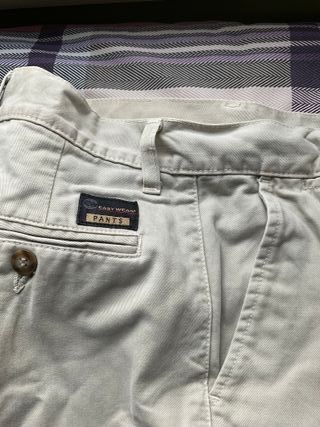 Pantalones Chinos Talla 40 Beige/Azul