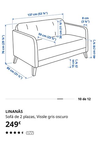 Sofá IKEA de 2 plazas azul