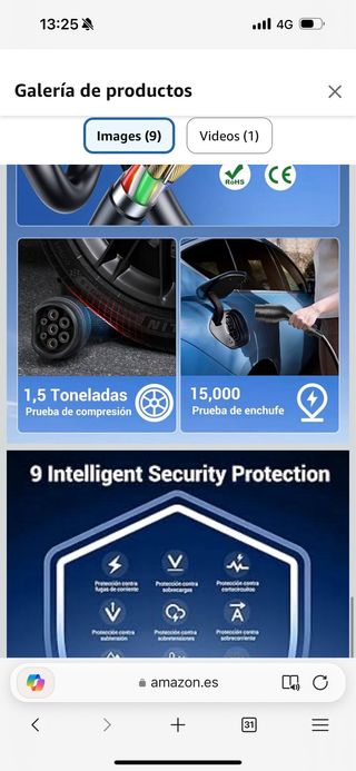 Cargador Coche Eléctrico 3,7kW - 7m