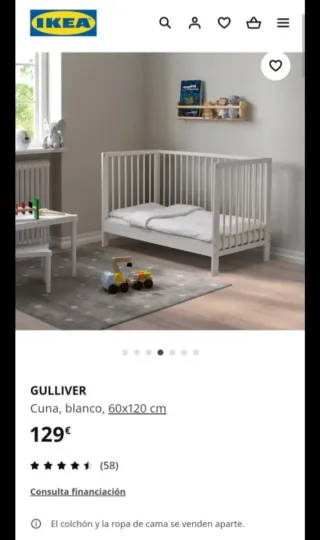 Cambiador y cuna GULLIVER