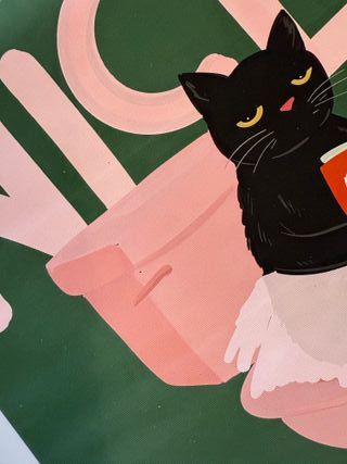 Poster su TELA Gatto sul WC Nice Bum 30x40