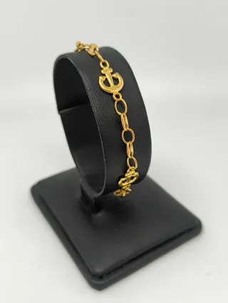 Pulsera oro 18kt eslabones calabrote y ancla