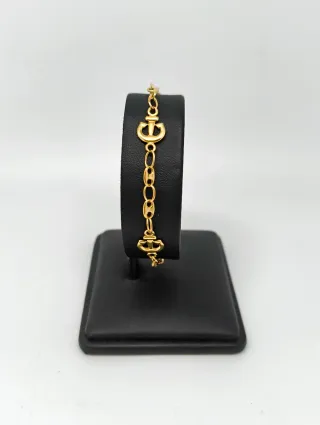 Pulsera oro 18kt eslabones calabrote y ancla