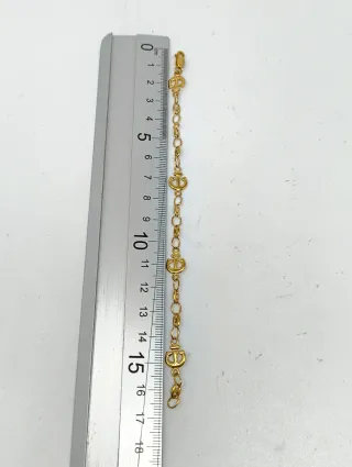 Pulsera oro 18kt eslabones calabrote y ancla