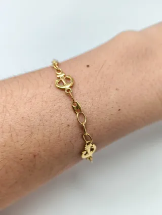 Pulsera oro 18kt eslabones calabrote y ancla