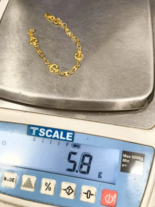 Pulsera oro 18kt eslabones calabrote y ancla