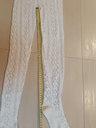 Leotardos Fallera Blancos Calados Perlé