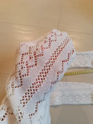 Leotardos Fallera Blancos Calados Perlé