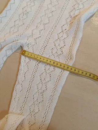 Leotardos Fallera Blancos Calados Perlé