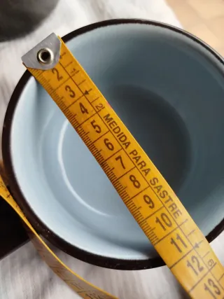 2 mestoli vintage in peltro marrone e blu