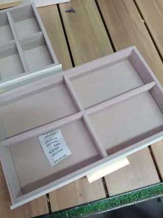 SONGMICS Joyero 6 Niveles Blanco y Dorado