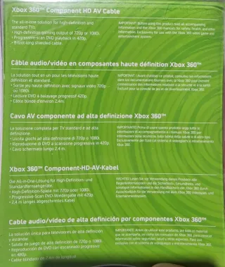 Cable AV Component HD Xbox 360