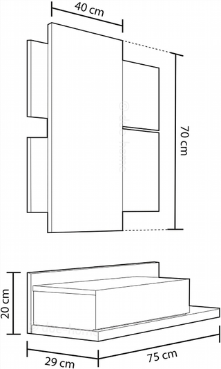 Recibidor Consola con Espejo Blanco y Roble