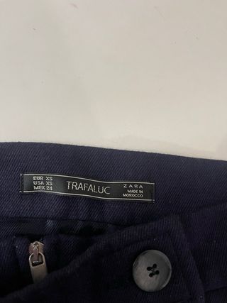 Falda de paño Zara azul