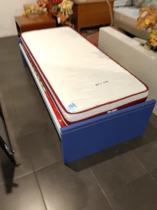 Cama individual azul 80x190
