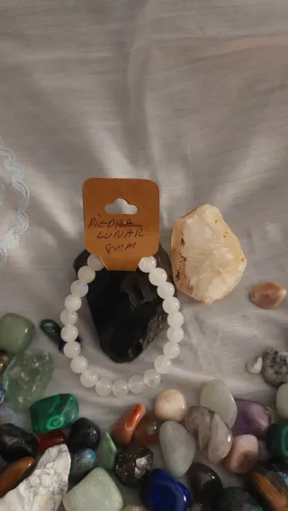Pulsera Piedra Lunar 8mm Natural