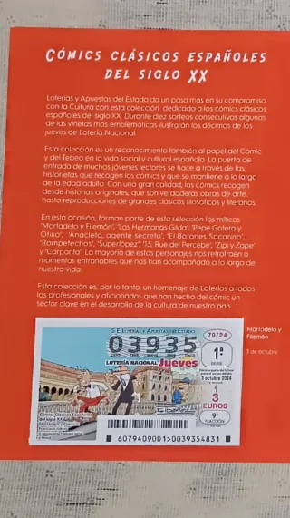 Lotería Nacional Cómic 10 Dècimos + Regalo