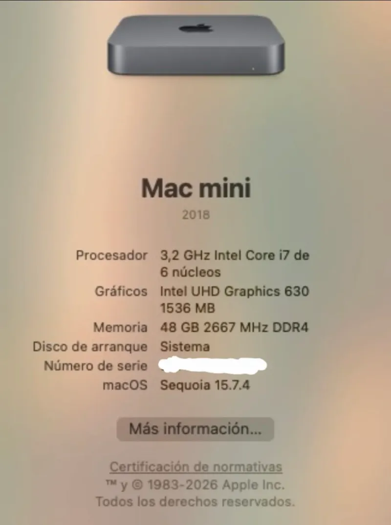 Mac mini 2018 i7 / 48GB RAM / 1TB SSD afbeelding 3