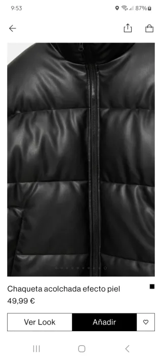 Cazadora efecto piel Pull&Bear Talla M Negra  31e