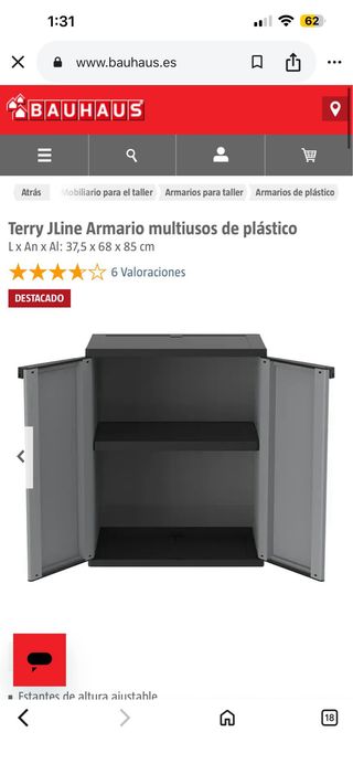 Armario de PVC gris y negro