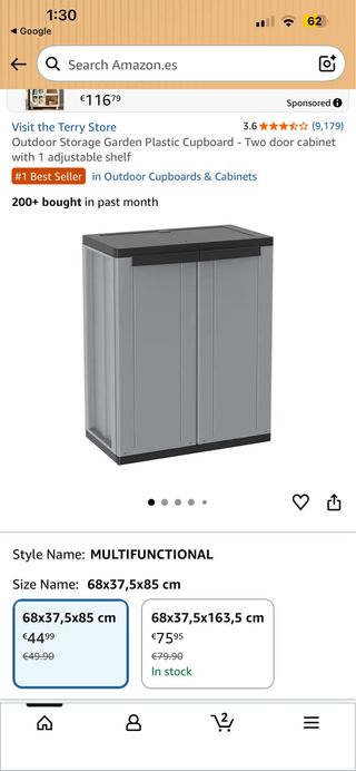 Armario de PVC gris y negro