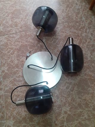 Lámpara colgante comedor cristal y metal