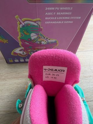 Patines con luz infantiles unicornio talla 26-29