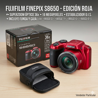 Fotocamera Fujifilm FinePix S8650 Rossa - Superzoom 36x
