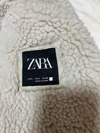 Chaqueta biker Zara borreguito beige