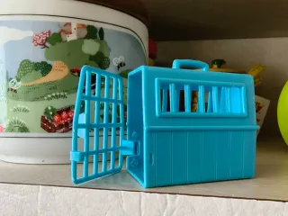 Cagnolino Cucciolo Vintage con Trasportino