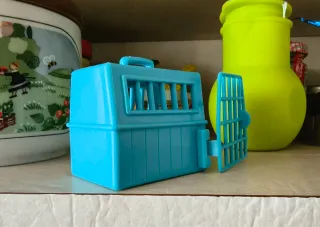 Cagnolino Cucciolo Vintage con Trasportino