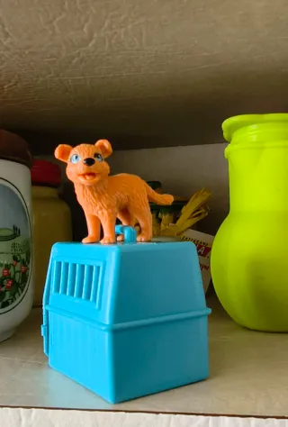 Cagnolino Cucciolo Vintage con Trasportino