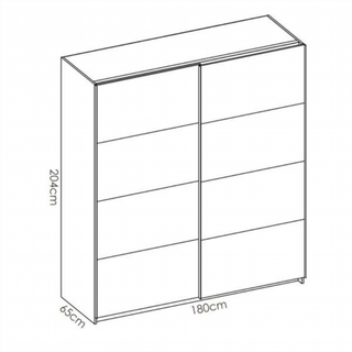 Armario 180x204x65 cm 2 Puertas Correderas. Blanc