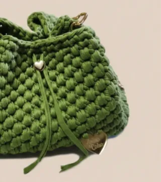 Borsa donna verde uncinetto