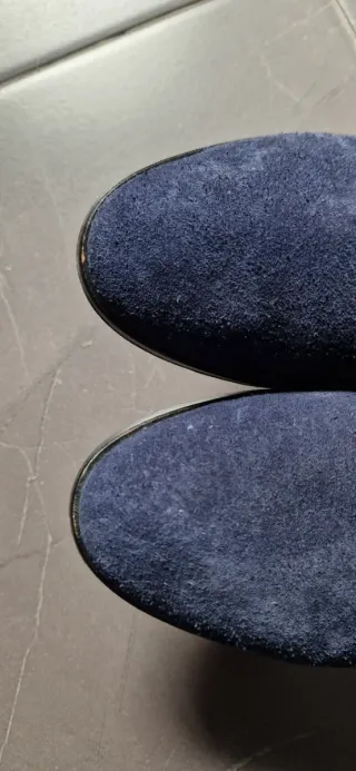 Botines piel mujer azul