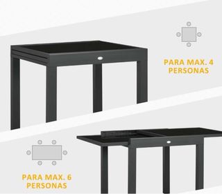 Mesa de jardín extensible