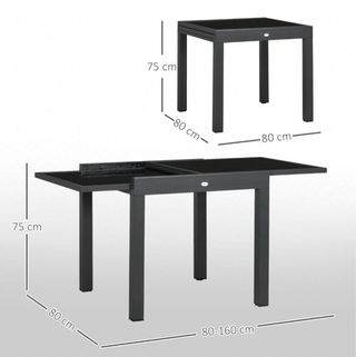 Mesa de jardín extensible