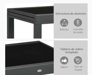 Mesa de jardín extensible