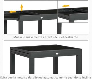 Mesa de jardín extensible