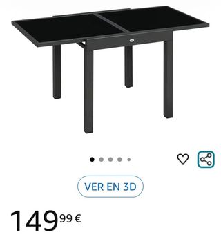 Mesa de jardín extensible